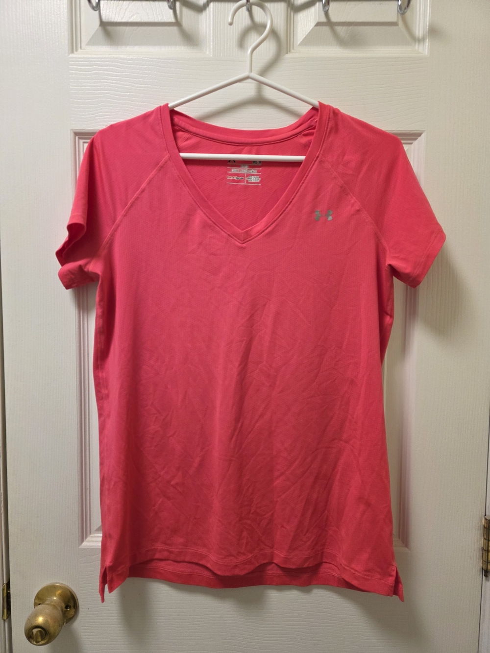 Women's V-Neck Short Sleeve Exercise Tee | Size Medium
